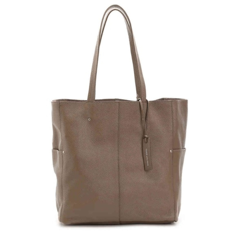 COACH AND FOUR taupe UNLINED LEATHER TOTE NEW